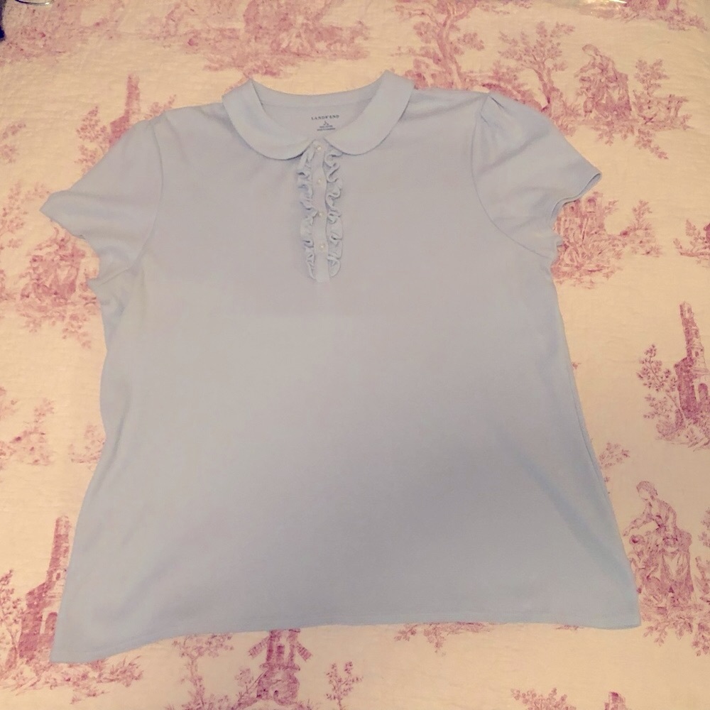 Lands' End Polo Shirt with Ruffle front